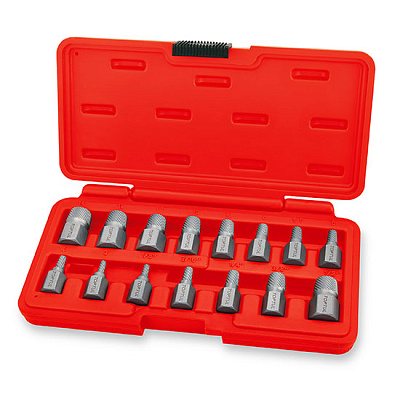 Набор экстракторов 1/8"-1/2", 3-14 мм 15 предметов TOPTUL JGAI1503